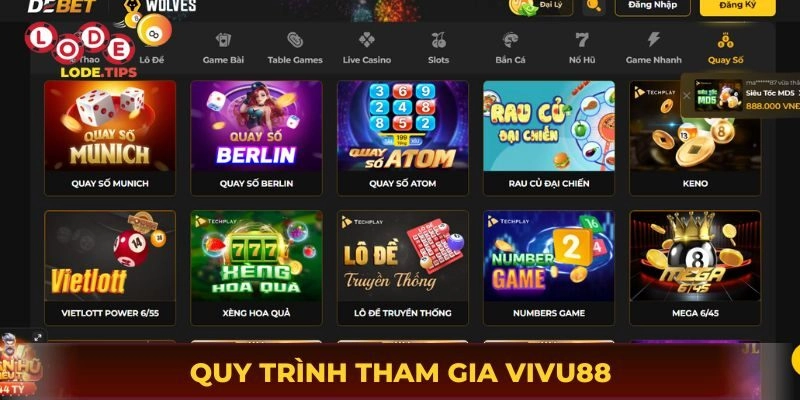 Quy trình tham gia Vivu88 và trải nghiệm các kèo xổ số hấp dẫn