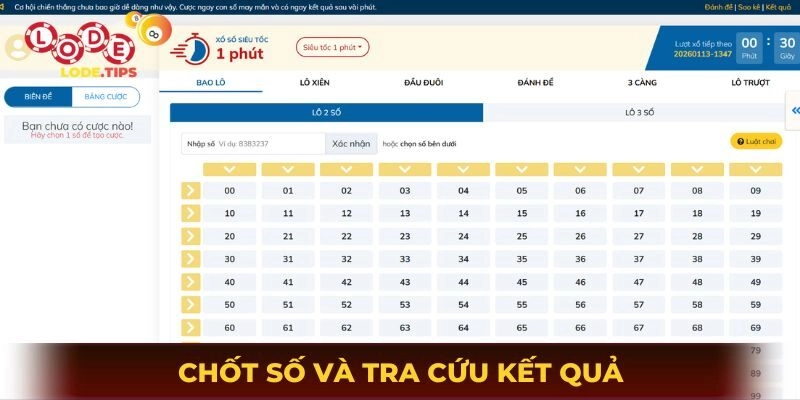 Chốt số và tra cứu kết quả
