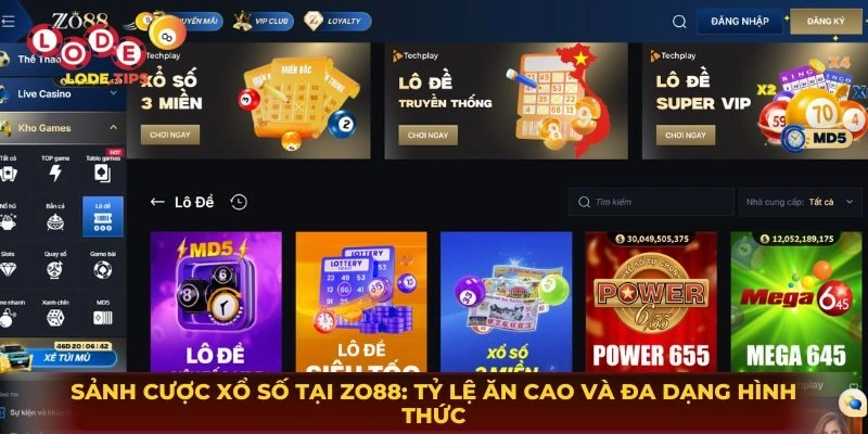 Sảnh Cược Xổ Số Tại Zo88 - Tỷ Lệ Ăn Cao Và Đa Dạng Hình Thức